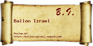 Ballon Izrael névjegykártya